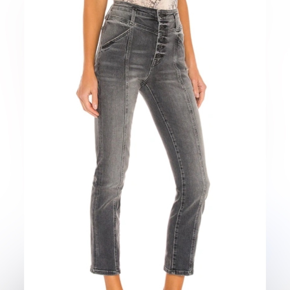 Jonathan Simkhai Standard Marley Darted Button-fly Ankle Jeans Vintage Noir 26